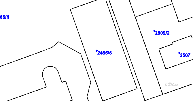 Parcela st. 2465/5 v KÚ Liberec, Katastrální mapa