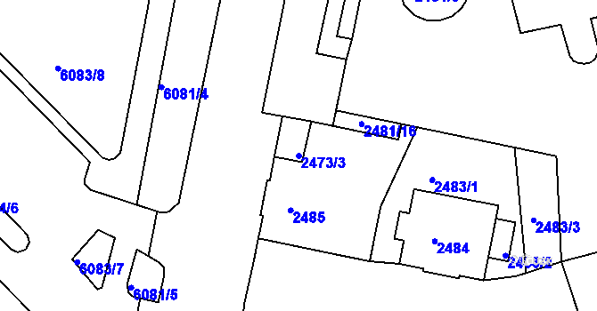 Parcela st. 2473/3 v KÚ Liberec, Katastrální mapa