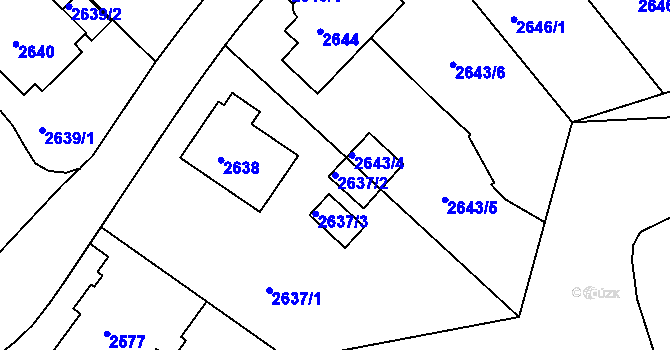 Parcela st. 2637/2 v KÚ Liberec, Katastrální mapa