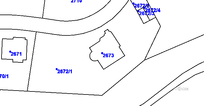 Parcela st. 2673 v KÚ Liberec, Katastrální mapa