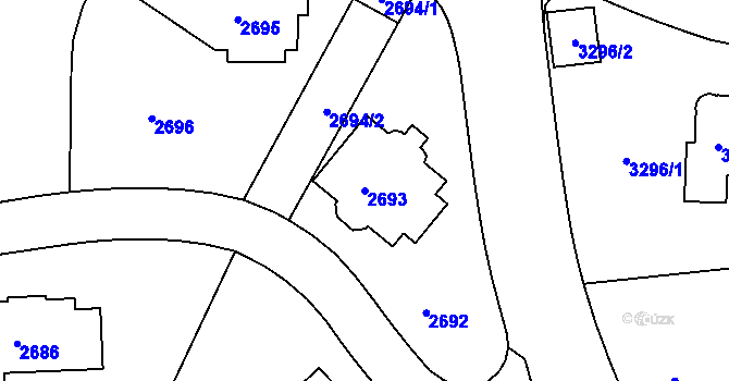Parcela st. 2693 v KÚ Liberec, Katastrální mapa