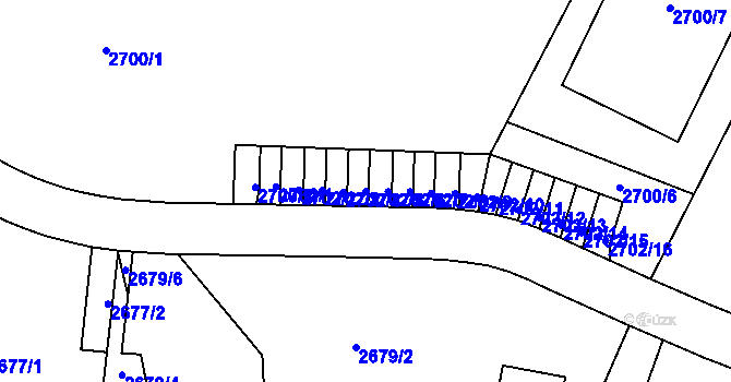 Parcela st. 2702/5 v KÚ Liberec, Katastrální mapa