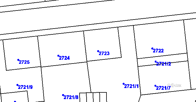 Parcela st. 2723 v KÚ Liberec, Katastrální mapa