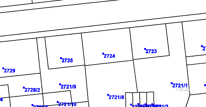 Parcela st. 2724 v KÚ Liberec, Katastrální mapa