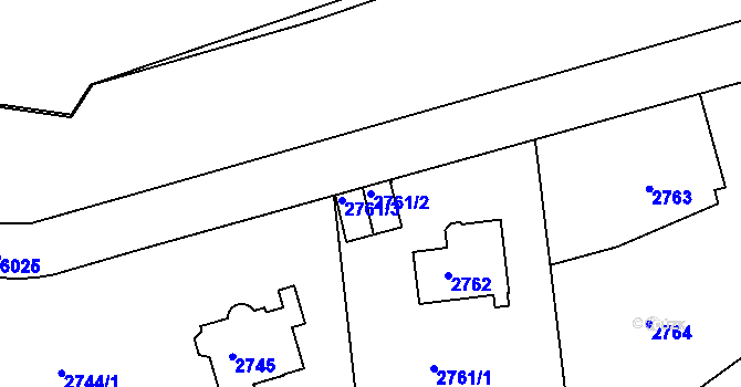 Parcela st. 2761/2 v KÚ Liberec, Katastrální mapa