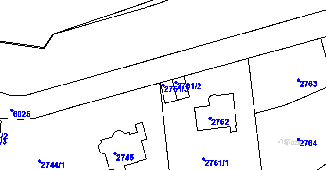 Parcela st. 2761/3 v KÚ Liberec, Katastrální mapa
