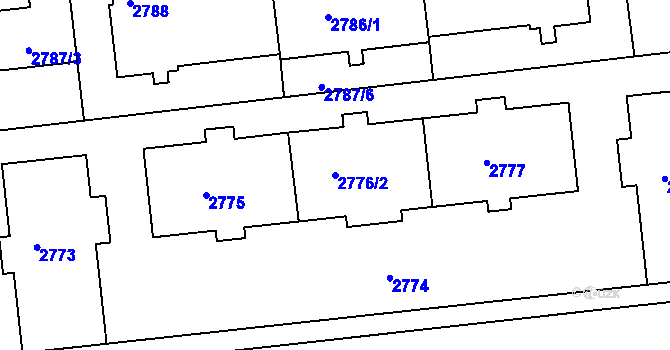 Parcela st. 2776/2 v KÚ Liberec, Katastrální mapa