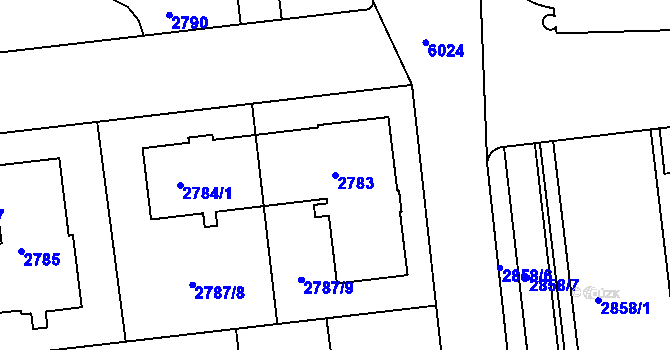 Parcela st. 2783 v KÚ Liberec, Katastrální mapa