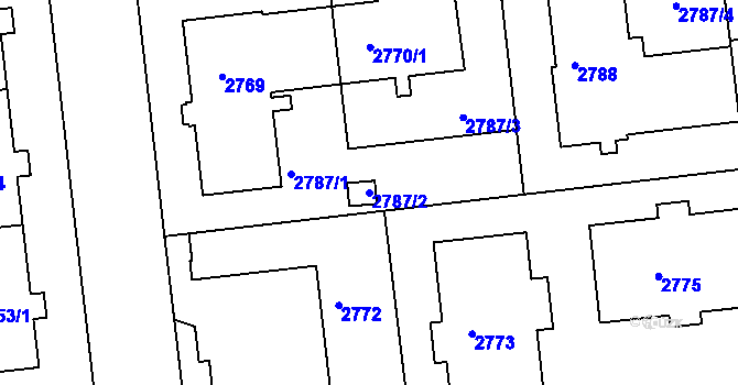 Parcela st. 2787/2 v KÚ Liberec, Katastrální mapa