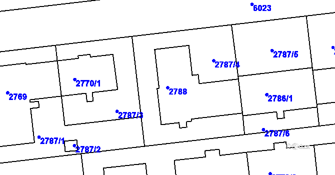 Parcela st. 2788 v KÚ Liberec, Katastrální mapa