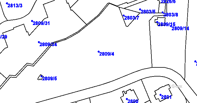 Parcela st. 2809/4 v KÚ Liberec, Katastrální mapa