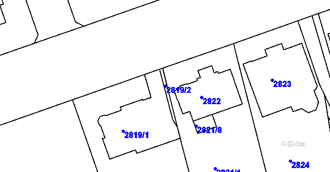 Parcela st. 2819/2 v KÚ Liberec, Katastrální mapa