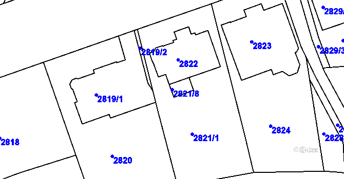 Parcela st. 2821/8 v KÚ Liberec, Katastrální mapa