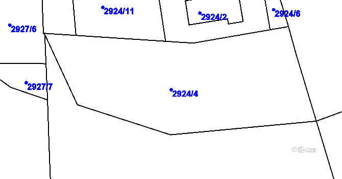 Parcela st. 2924/4 v KÚ Liberec, Katastrální mapa