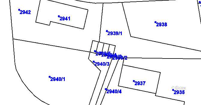 Parcela st. 2939/4 v KÚ Liberec, Katastrální mapa