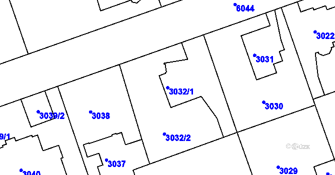 Parcela st. 3032/1 v KÚ Liberec, Katastrální mapa