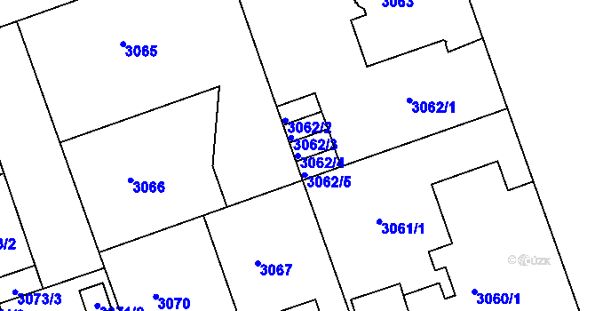 Parcela st. 3062/4 v KÚ Liberec, Katastrální mapa