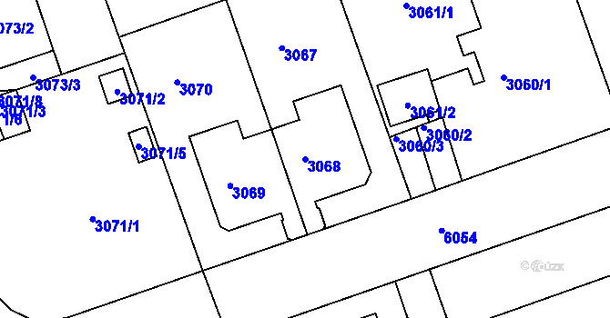 Parcela st. 3068 v KÚ Liberec, Katastrální mapa
