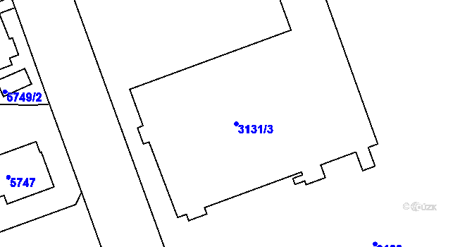 Parcela st. 3131/3 v KÚ Liberec, Katastrální mapa