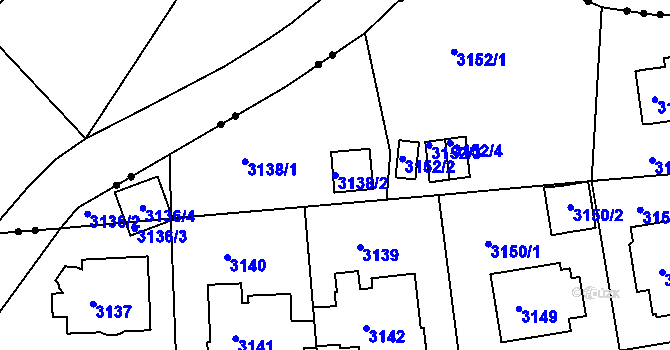 Parcela st. 3138/2 v KÚ Liberec, Katastrální mapa