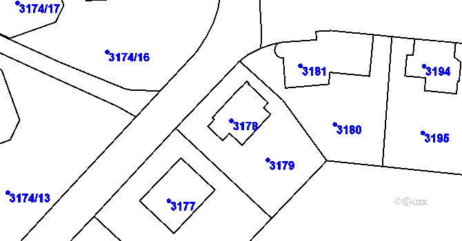 Parcela st. 3178 v KÚ Liberec, Katastrální mapa
