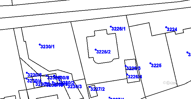Parcela st. 3226/2 v KÚ Liberec, Katastrální mapa