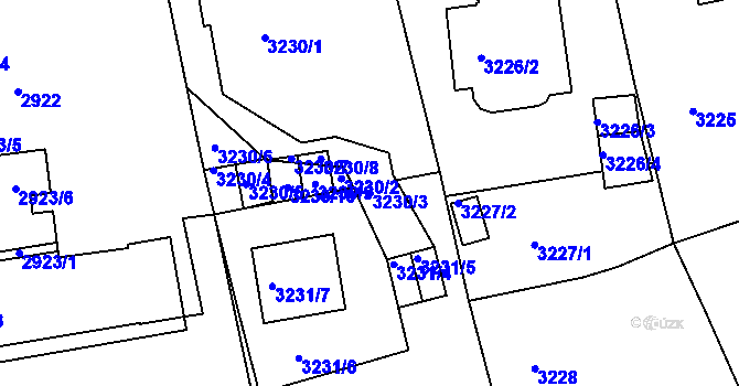 Parcela st. 3230/3 v KÚ Liberec, Katastrální mapa