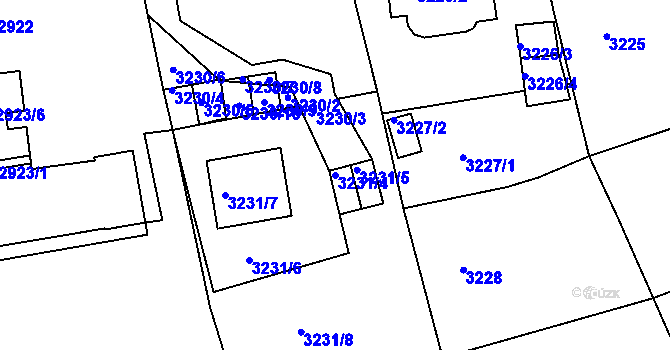 Parcela st. 3231/4 v KÚ Liberec, Katastrální mapa