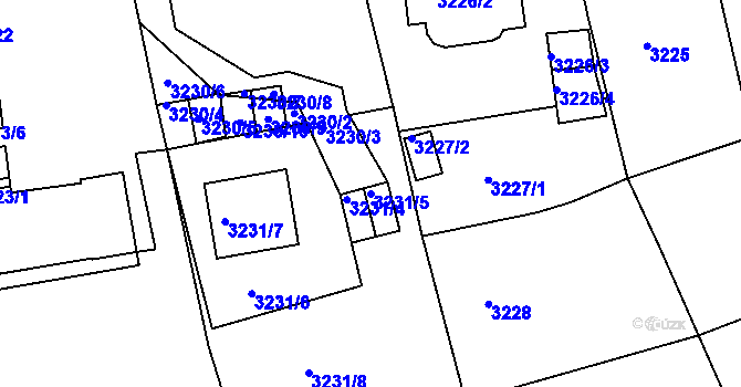 Parcela st. 3231/5 v KÚ Liberec, Katastrální mapa