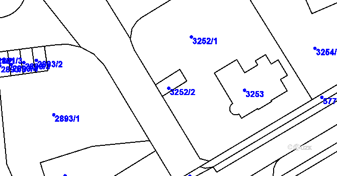 Parcela st. 3252/2 v KÚ Liberec, Katastrální mapa