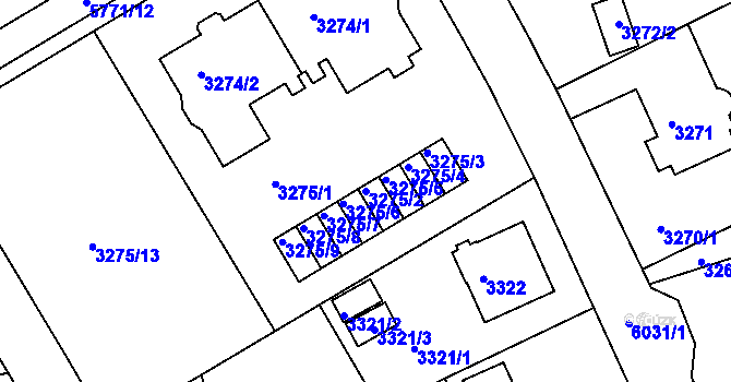 Parcela st. 3275/2 v KÚ Liberec, Katastrální mapa