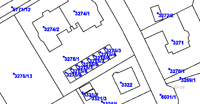 Parcela st. 3275/4 v KÚ Liberec, Katastrální mapa