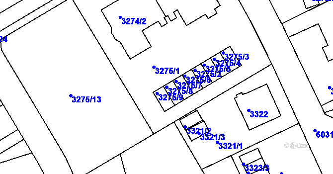 Parcela st. 3275/8 v KÚ Liberec, Katastrální mapa