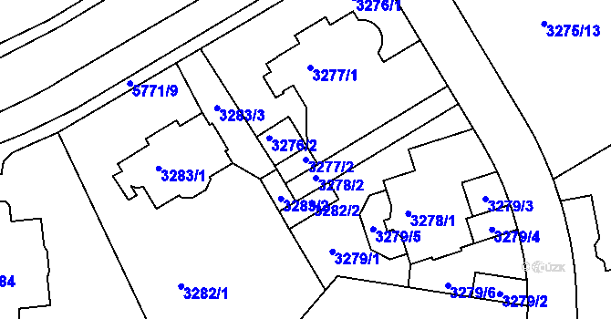 Parcela st. 3277/2 v KÚ Liberec, Katastrální mapa