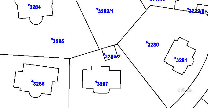 Parcela st. 3286/2 v KÚ Liberec, Katastrální mapa