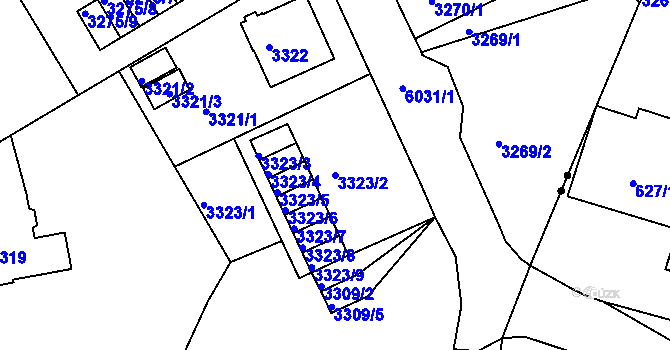 Parcela st. 3323/2 v KÚ Liberec, Katastrální mapa