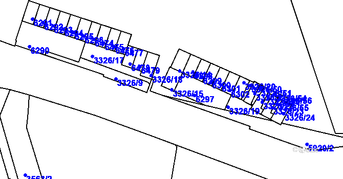 Parcela st. 3326/15 v KÚ Liberec, Katastrální mapa