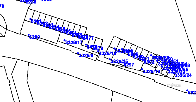 Parcela st. 3326/18 v KÚ Liberec, Katastrální mapa