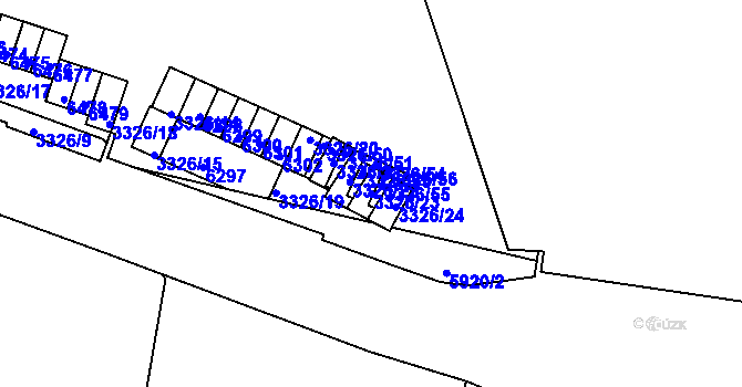 Parcela st. 3326/23 v KÚ Liberec, Katastrální mapa