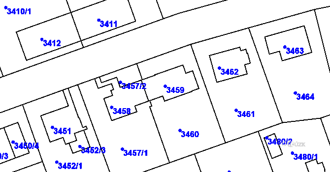 Parcela st. 3459 v KÚ Liberec, Katastrální mapa