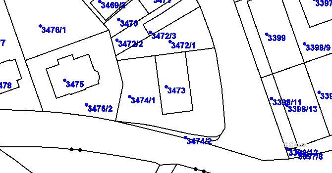 Parcela st. 3473 v KÚ Liberec, Katastrální mapa