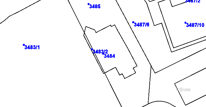 Parcela st. 3484 v KÚ Liberec, Katastrální mapa