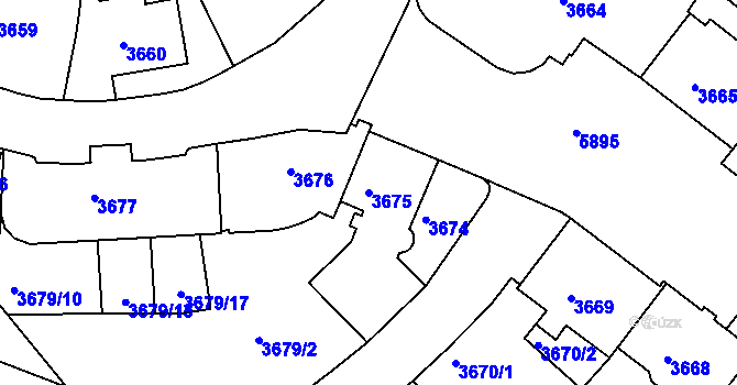 Parcela st. 3675 v KÚ Liberec, Katastrální mapa
