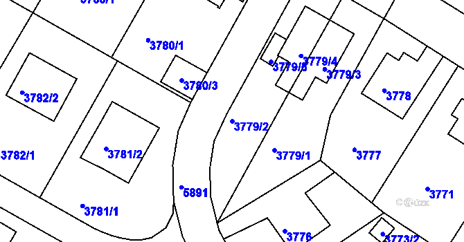Parcela st. 3779/2 v KÚ Liberec, Katastrální mapa
