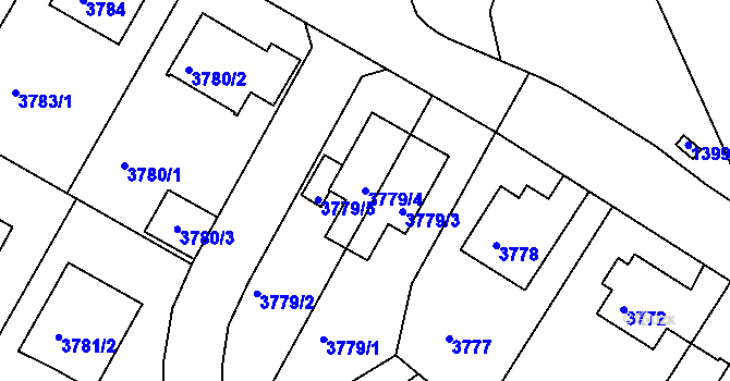 Parcela st. 3779/4 v KÚ Liberec, Katastrální mapa