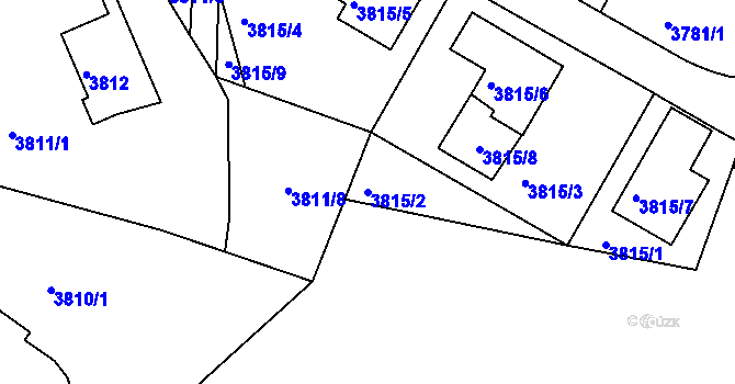 Parcela st. 3815/2 v KÚ Liberec, Katastrální mapa