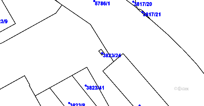 Parcela st. 3823/24 v KÚ Liberec, Katastrální mapa