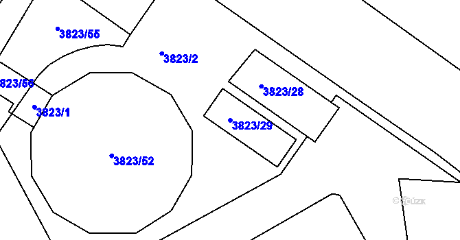 Parcela st. 3823/29 v KÚ Liberec, Katastrální mapa