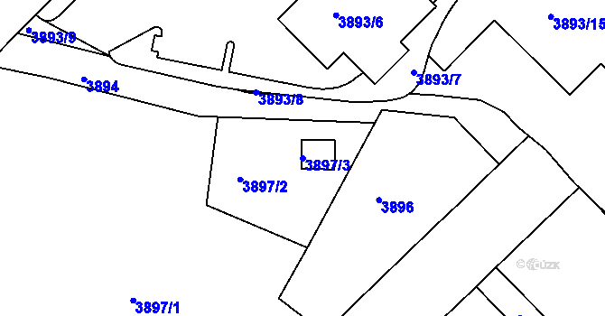 Parcela st. 3897/3 v KÚ Liberec, Katastrální mapa