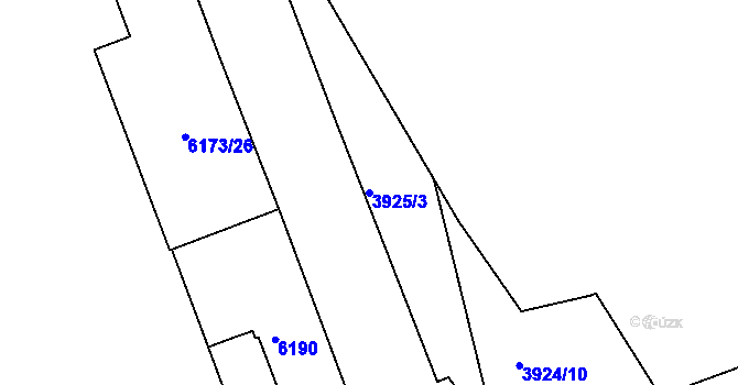 Parcela st. 3925/3 v KÚ Liberec, Katastrální mapa